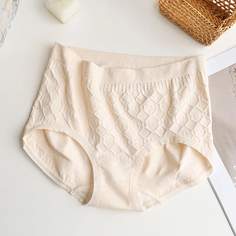 Casual plaid silk seamless panties