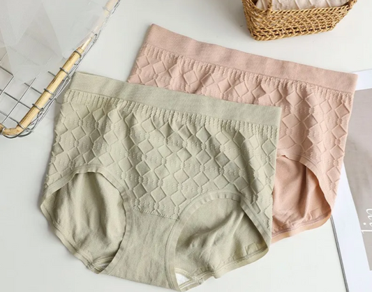 Casual plaid silk seamless panties