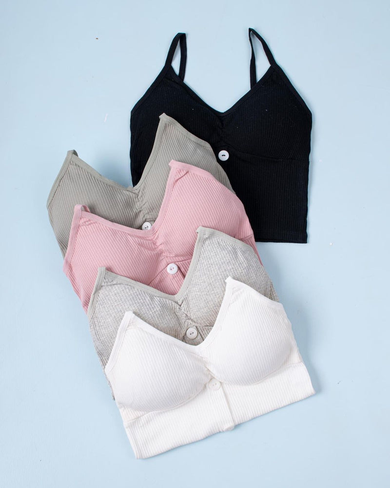 Women Knitted Sling vest solid color botton camisole tops