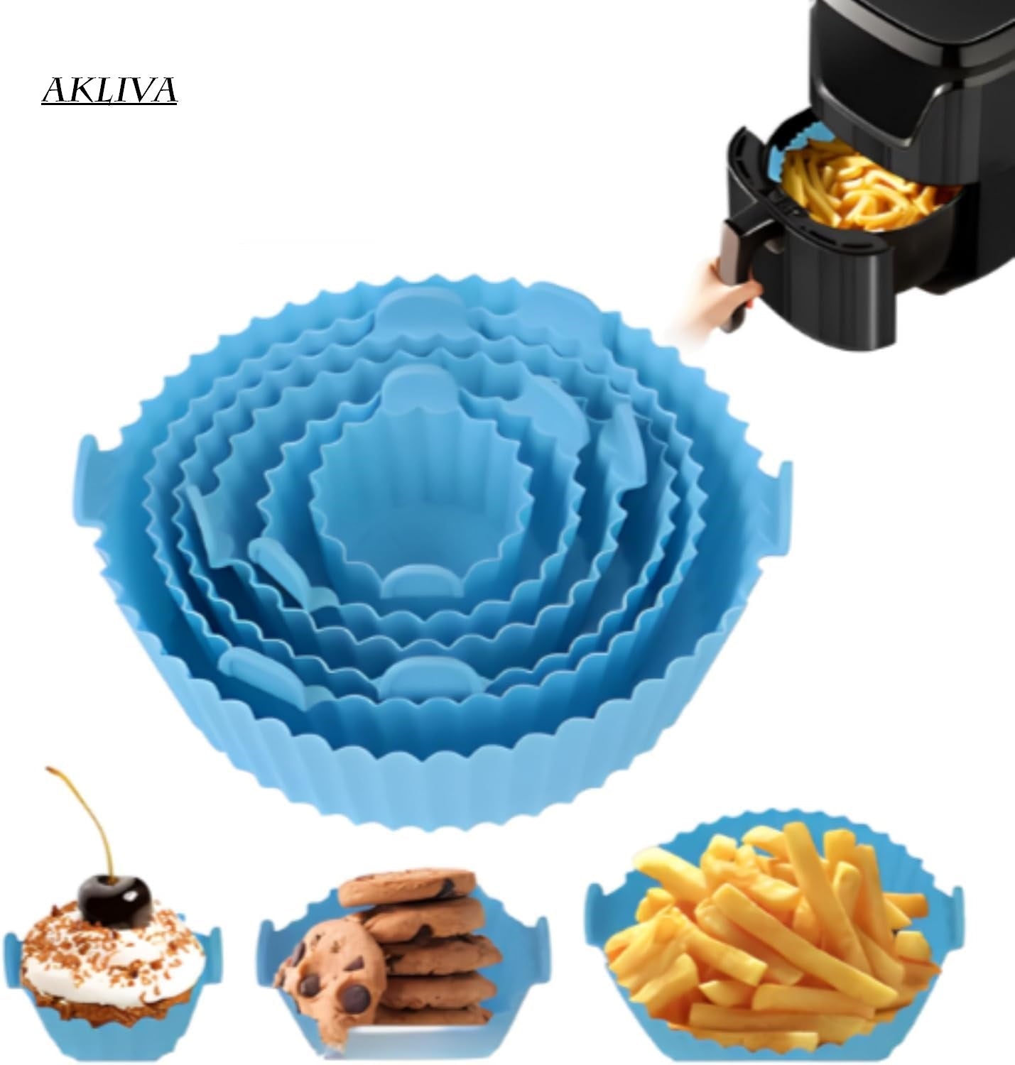 6 Pic Air Fryer Silicon Tray