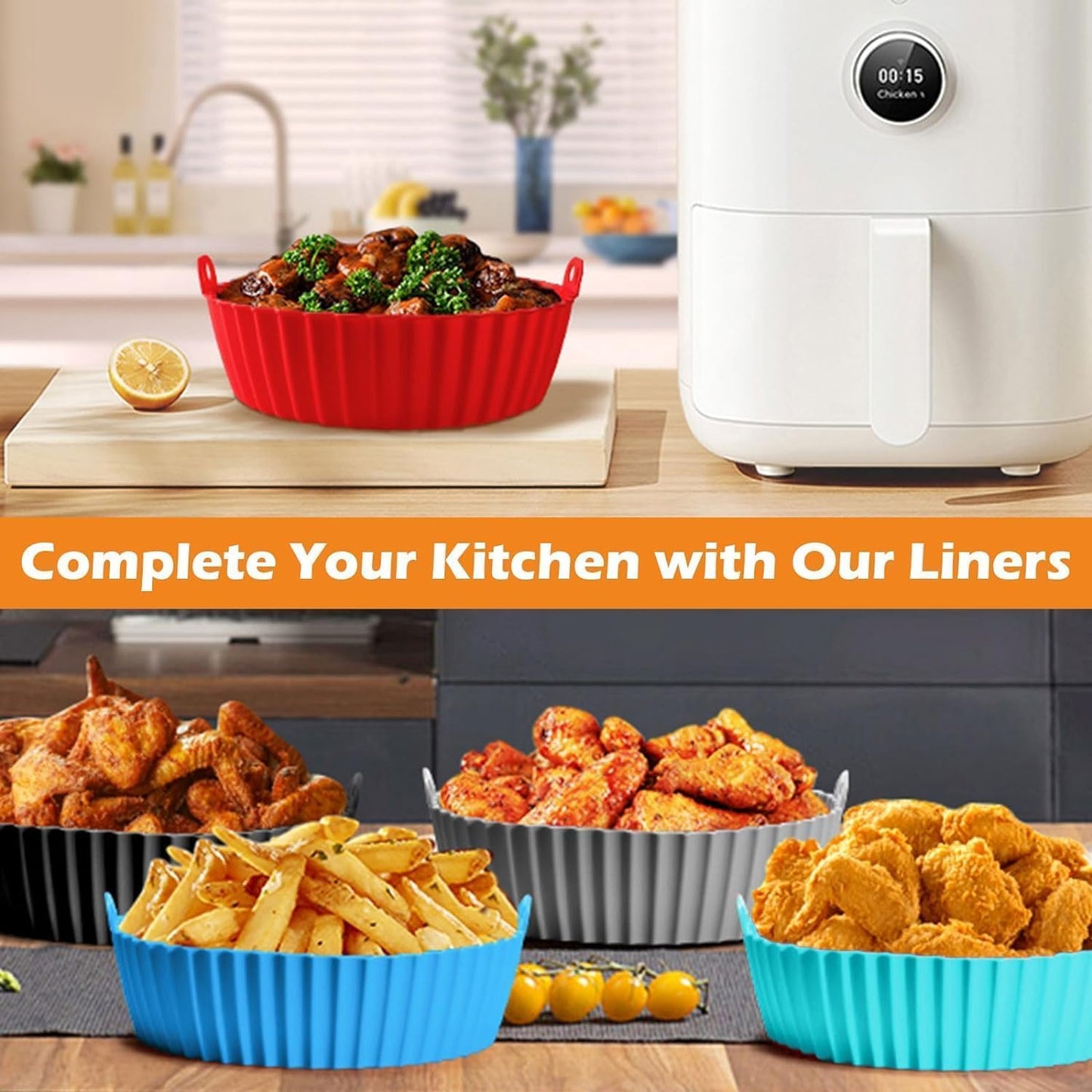 6 Pic Air Fryer Silicon Tray