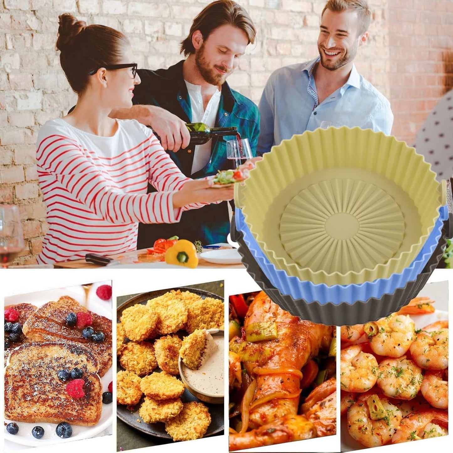 6 Pic Air Fryer Silicon Tray