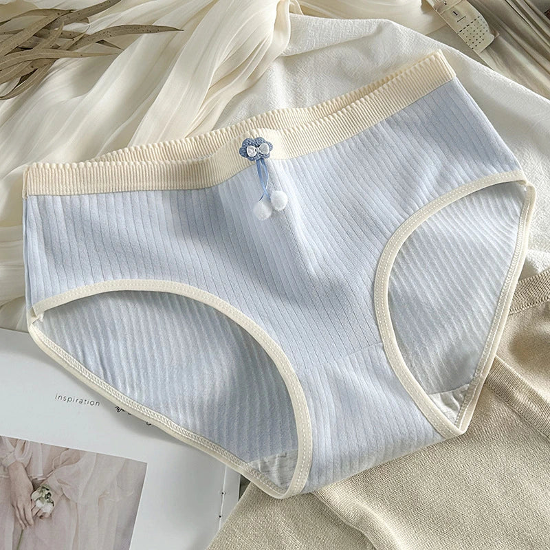 Women's Low waist Verticle Srtiped Cotton Panties | Simple Comfortable Briefs