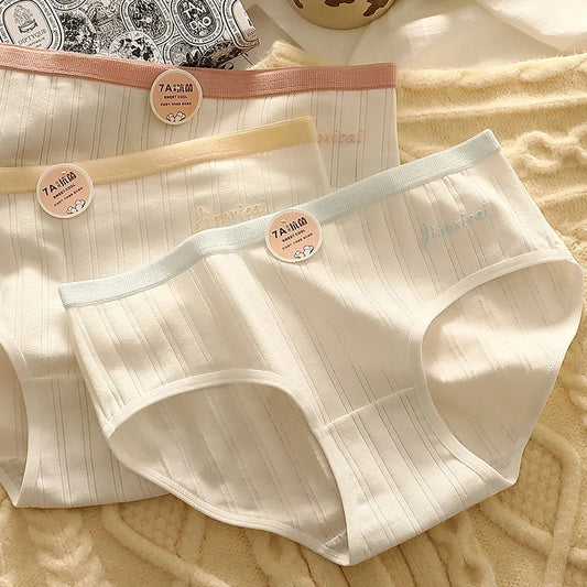 Women's simple mid-rise cotton panties