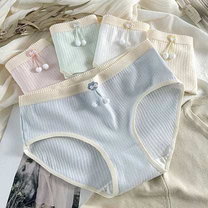 Women's Low waist Verticle Srtiped Cotton Panties | Simple Comfortable Briefs