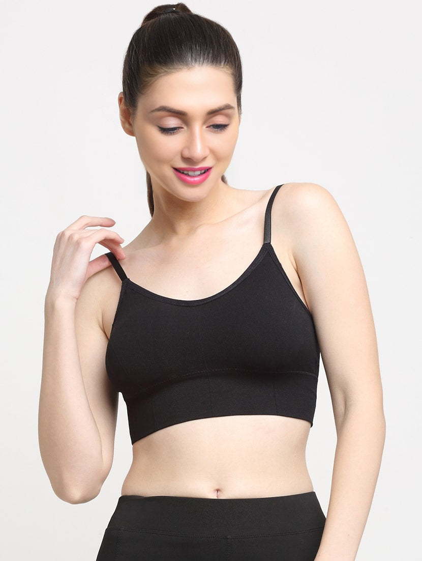 Padded & No wire dry fit solid comfort workout bra for women