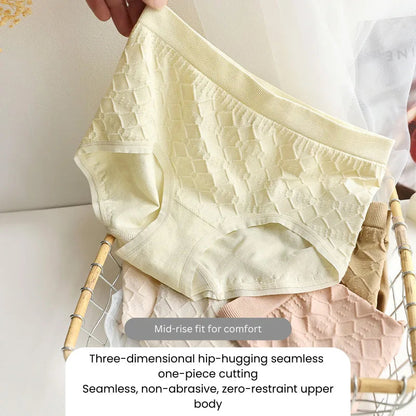 Casual plaid silk seamless panties