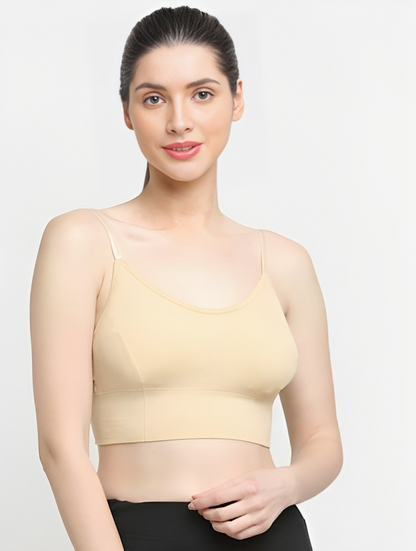 Padded & No wire dry fit solid comfort workout bra for women