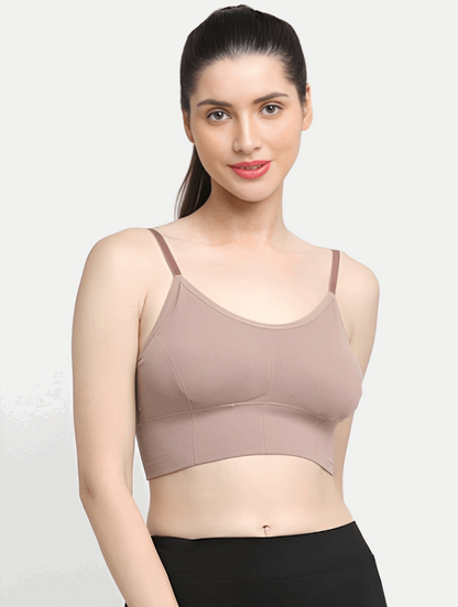 Padded & No wire dry fit solid comfort workout bra for women