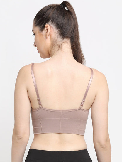 Padded & No wire dry fit solid comfort workout bra for women
