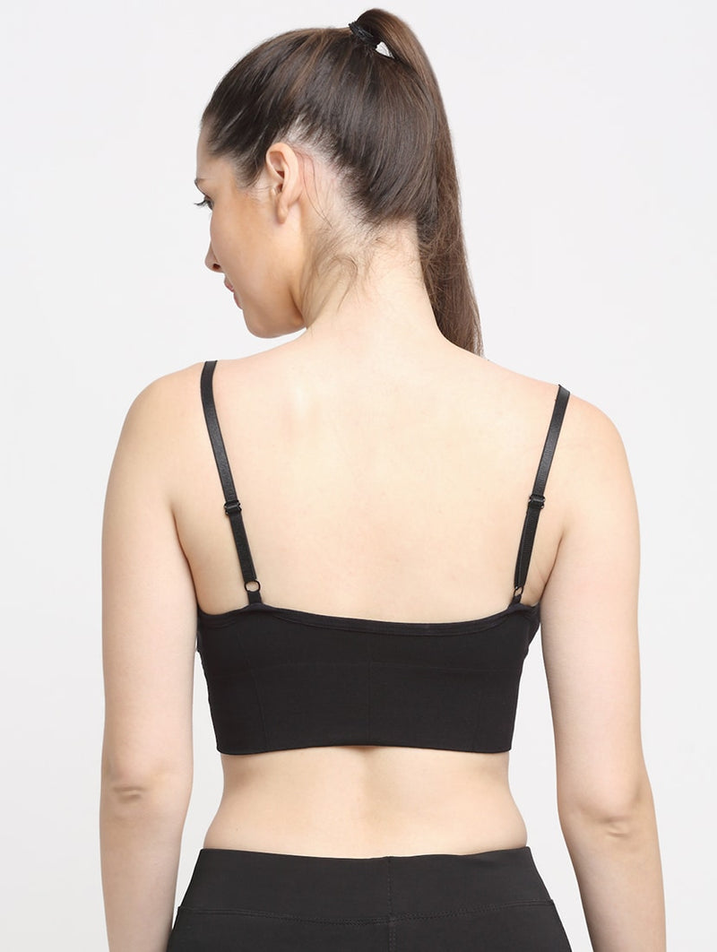 Padded & No wire dry fit solid comfort workout bra for women